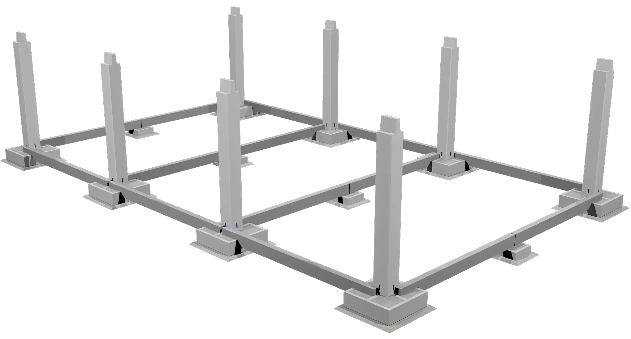 La fondazione prefabbricata può essere prodotta in diverse dimensioni, per soddisfare le più severe condizioni ed esigenze progettuali e strutturali.